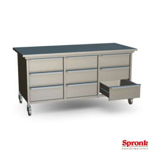 v-t-Wout-Werkbank-RVS-200x90x100-9-lades-website grondstoffen werkbank rvs Van 'tWout