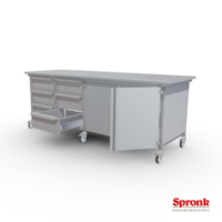 van 't Wout RVS werkbank, type 6 laden en kast